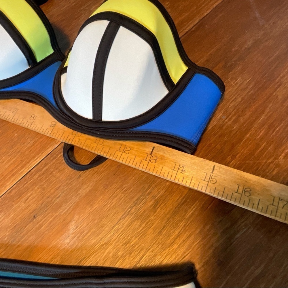 Colorblock Blue and Yellow Bikini Set - Picture 6 of 7